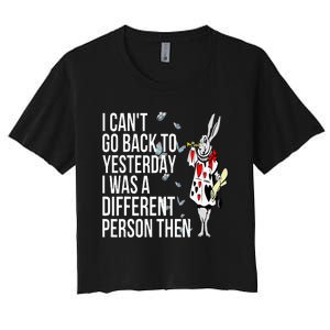 White Rabbit Alice In Wonderland Women's Crop Top Tee