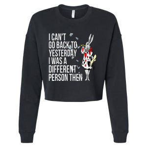 White Rabbit Alice In Wonderland Cropped Pullover Crew