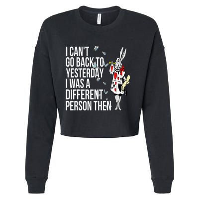 White Rabbit Alice In Wonderland Cropped Pullover Crew