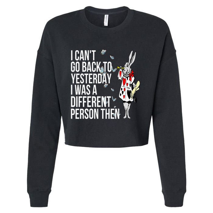 White Rabbit Alice In Wonderland Cropped Pullover Crew