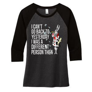 White Rabbit Alice In Wonderland Women's Tri-Blend 3/4-Sleeve Raglan Shirt