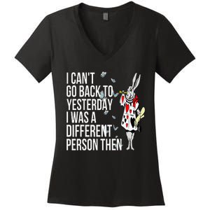 White Rabbit Alice In Wonderland Women's V-Neck T-Shirt