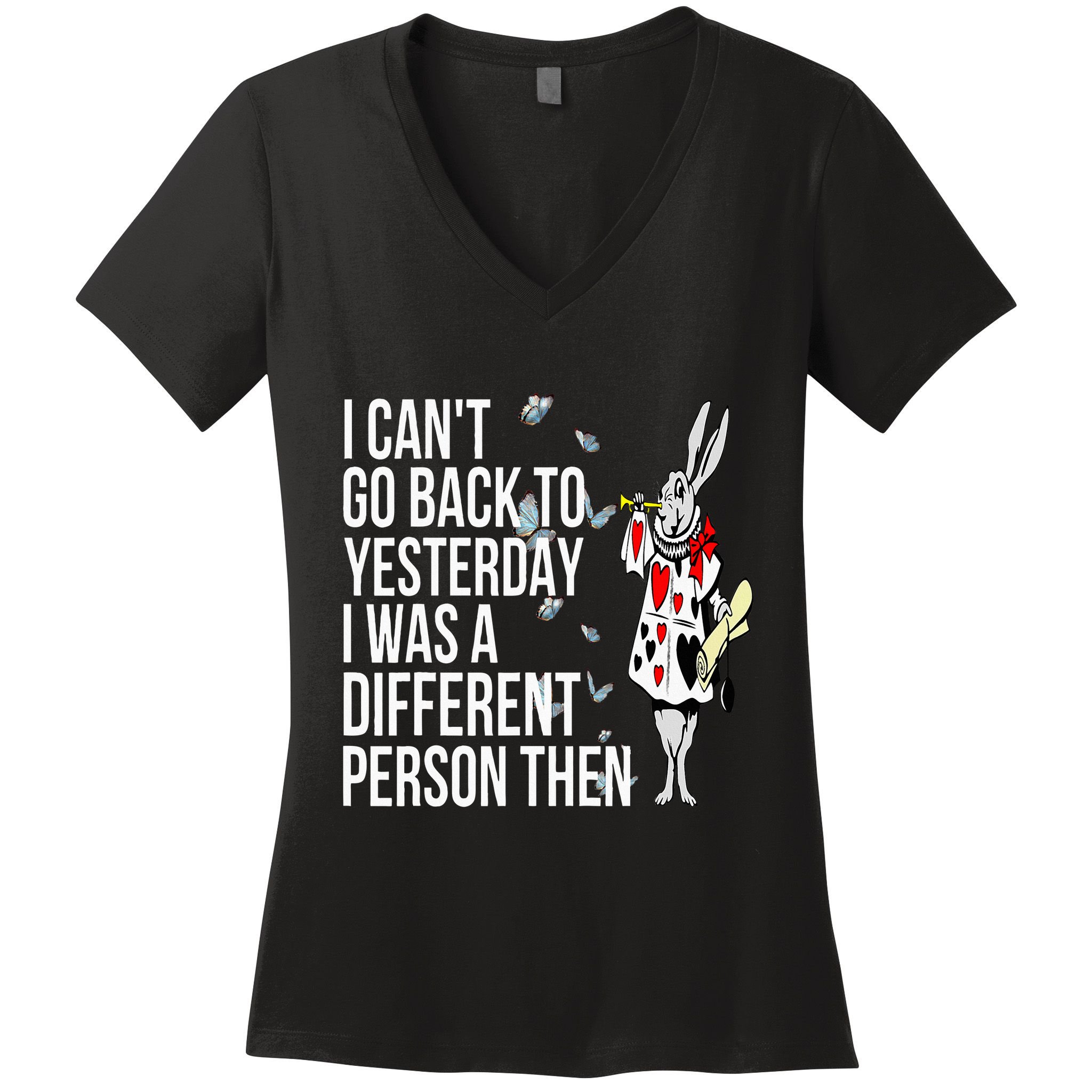 White Rabbit Alice In Wonderland Women's V-Neck T-Shirt