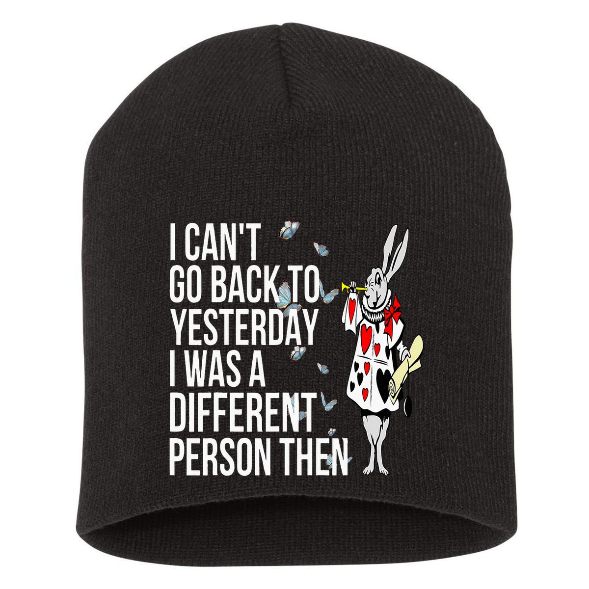 White Rabbit Alice In Wonderland Short Acrylic Beanie