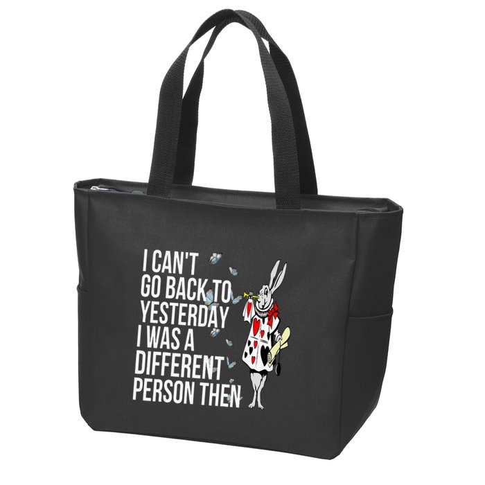 White Rabbit Alice In Wonderland Zip Tote Bag