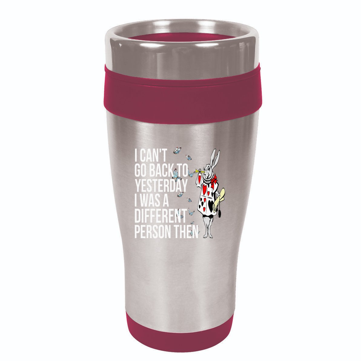 White Rabbit Alice In Wonderland 16oz Travel Tumbler