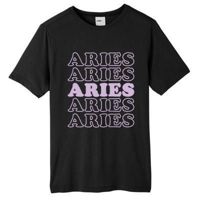 Womens Retro Aries Zodiac Birthday Purple Lilac Lavender March Cute Tall Fusion ChromaSoft Performance T-Shirt