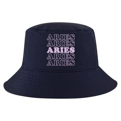 Womens Retro Aries Zodiac Birthday Purple Lilac Lavender March Cute Cool Comfort Performance Bucket Hat