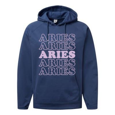 Womens Retro Aries Zodiac Birthday Purple Lilac Lavender March Cute Performance Fleece Hoodie