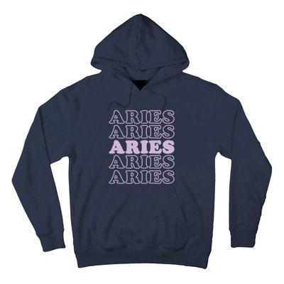 Womens Retro Aries Zodiac Birthday Purple Lilac Lavender March Cute Hoodie