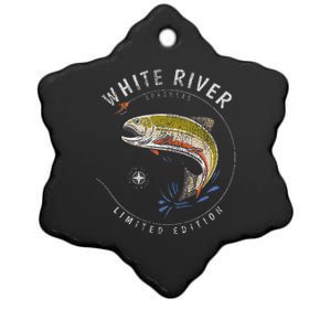 White River Arkansas Trout Fly Fishing Souvenir White River Ceramic Star Ornament