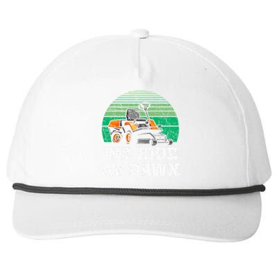 We Ride At Dawn Lawnmower Lawn Mowing Dad Yard Work Snapback Five-Panel Rope Hat