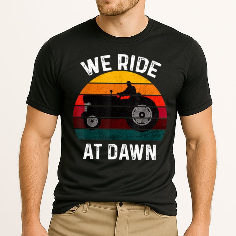 We Ride At Dawn Lawn Mower Lawn Mowing Dad Yard Work For Men Cooling Performance Crew T-Shirt
