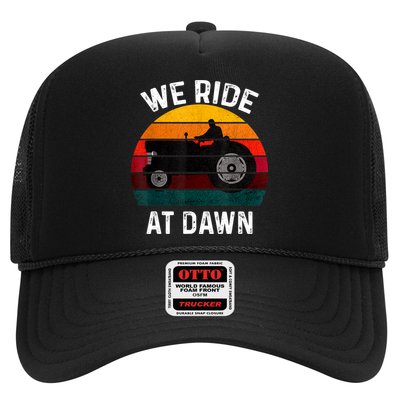 We Ride At Dawn Lawn Mower Lawn Mowing Dad Yard Work For Men Trucker Hat