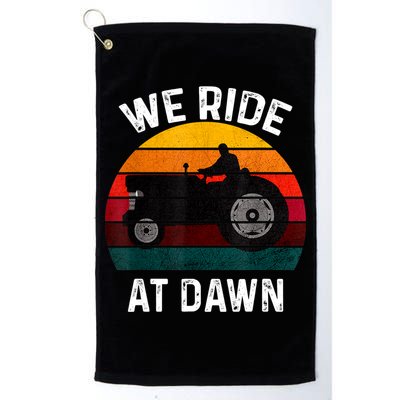 We Ride At Dawn Lawn Mower Lawn Mowing Dad Yard Work For Men Golf Towel