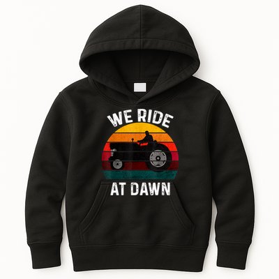 We Ride At Dawn Lawn Mower Lawn Mowing Dad Yard Work For Men Kids Hoodie