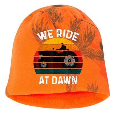 We Ride At Dawn Lawn Mower Lawn Mowing Dad Yard Work For Men Kati - Camo Knit Beanie