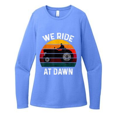 We Ride At Dawn Lawn Mower Lawn Mowing Dad Yard Work For Men Womens CVC Long Sleeve Shirt