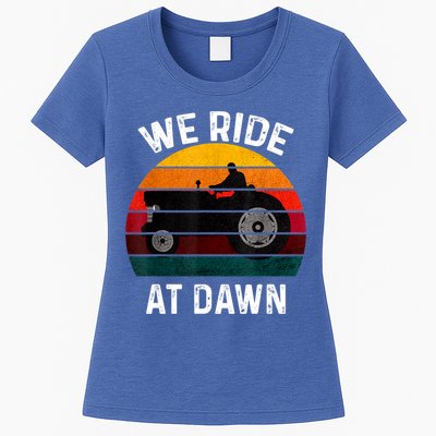 We Ride At Dawn Lawn Mower Lawn Mowing Dad Yard Work For Men Womens T-Shirt
