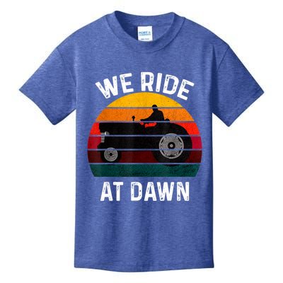 We Ride At Dawn Lawn Mower Lawn Mowing Dad Yard Work For Men Kids T-Shirt