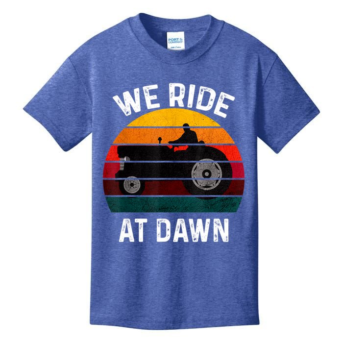 We Ride At Dawn Lawn Mower Lawn Mowing Dad Yard Work For Men Kids T-Shirt