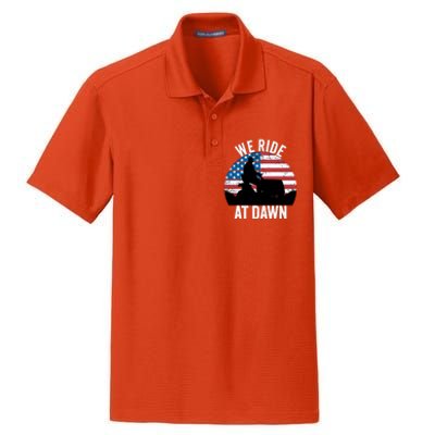 We Ride At Dawn Lawnmower Lawn Mowing Funny Dad Dry Zone Grid Polo