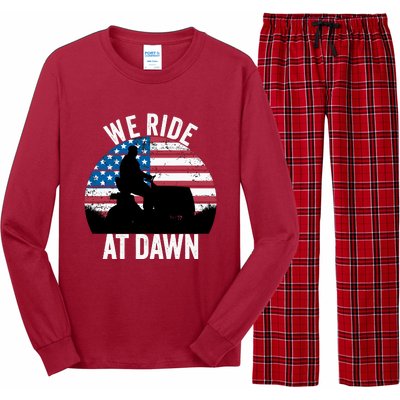 We Ride At Dawn Lawnmower Lawn Mowing Funny Dad Long Sleeve Pajama Set