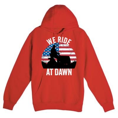 We Ride At Dawn Lawnmower Lawn Mowing Funny Dad Premium Pullover Hoodie