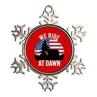 We Ride At Dawn Lawnmower Lawn Mowing Funny Dad Metallic Star Ornament