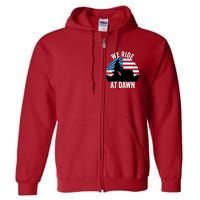 We Ride At Dawn Lawnmower Lawn Mowing Funny Dad Full Zip Hoodie