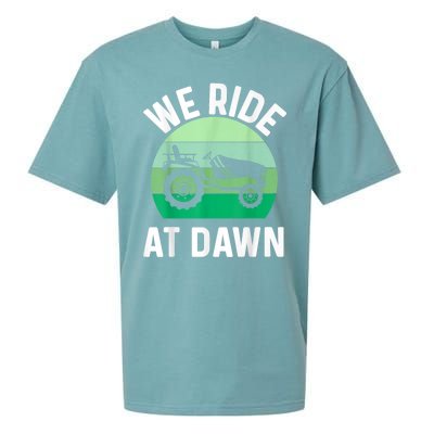 We Ride At Dawn Lawnmower Lawn Mowing Sueded Cloud Jersey T-Shirt