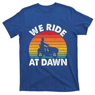 We Ride At Dawn Lawnmower Lawn Mowing Funny Dad Vintage T-Shirt