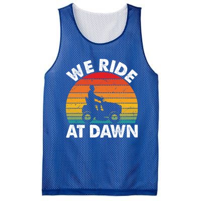 We Ride At Dawn Lawnmower Lawn Mowing Funny Dad Vintage Mesh Reversible Basketball Jersey Tank