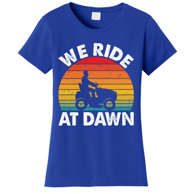 We Ride At Dawn Lawnmower Lawn Mowing Funny Dad Vintage Women's T-Shirt