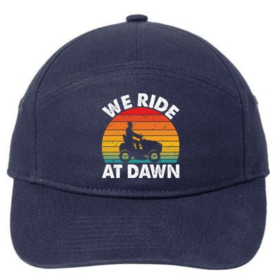 We Ride At Dawn Lawnmower Lawn Mowing Funny Dad Vintage 7-Panel Snapback Hat