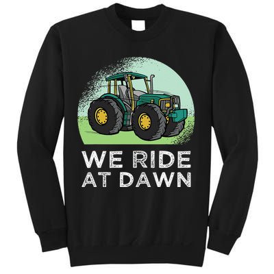 We Ride At Dawn Lawn Mower Lawn Mowing Funny Dad Sweatshirt