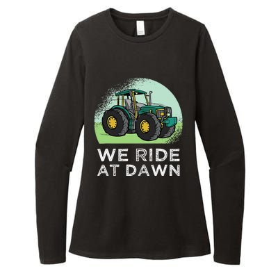 We Ride At Dawn Lawn Mower Lawn Mowing Funny Dad Womens CVC Long Sleeve Shirt