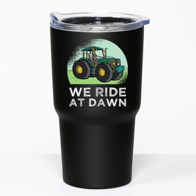 We Ride At Dawn Lawn Mower Lawn Mowing Funny Dad Tumbler