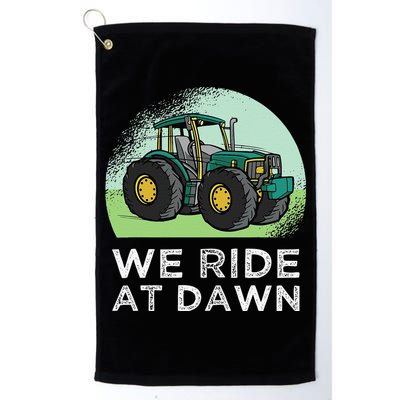 We Ride At Dawn Lawn Mower Lawn Mowing Funny Dad Golf Towel