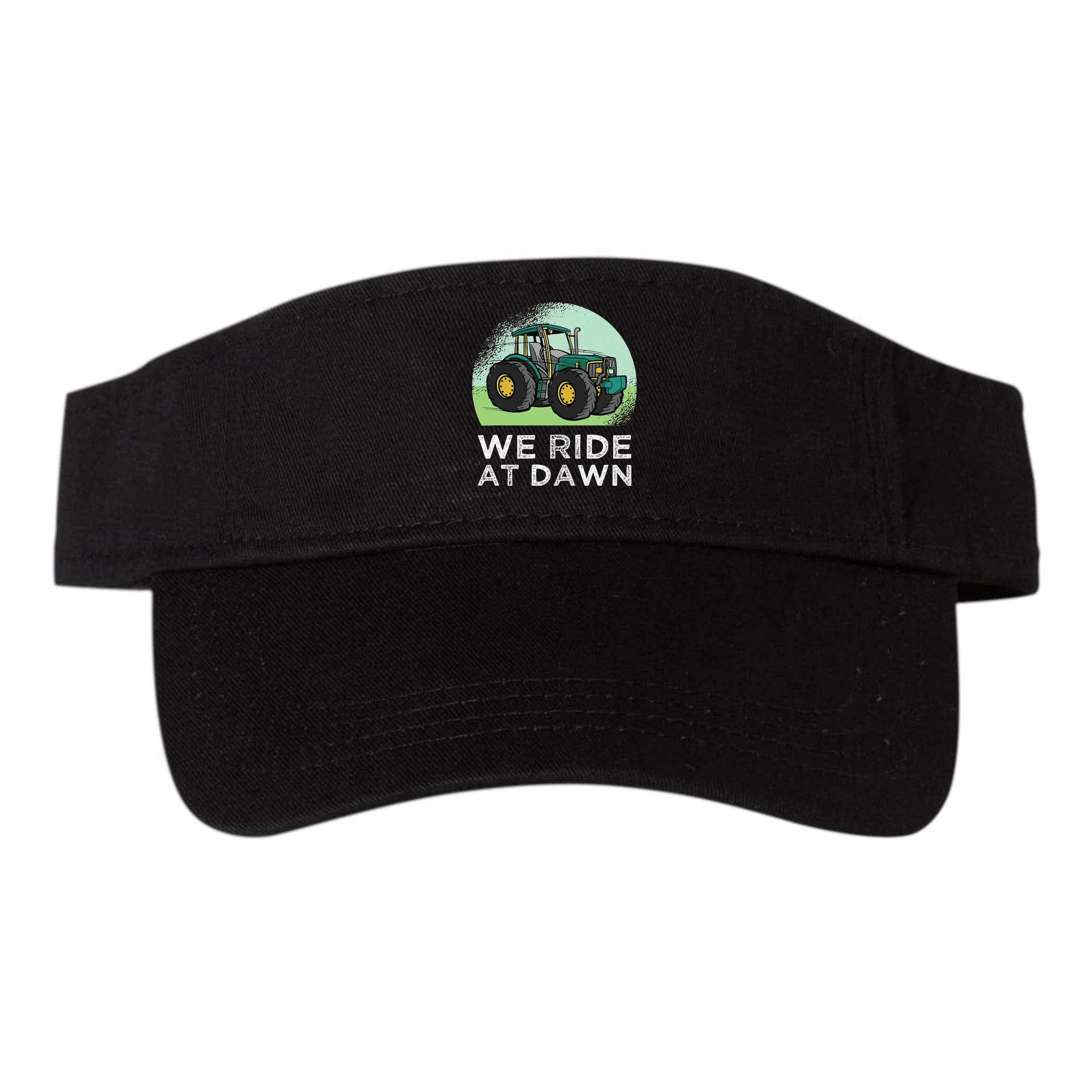 We Ride At Dawn Lawn Mower Lawn Mowing Funny Dad Visor