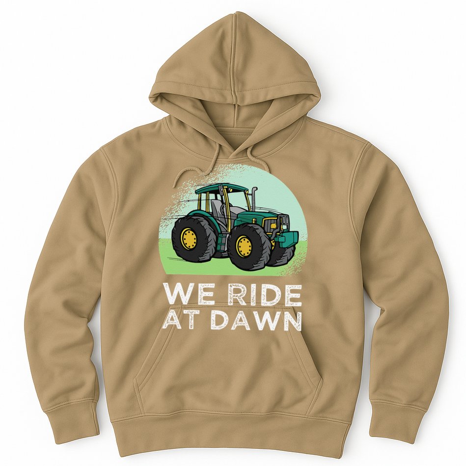 We Ride At Dawn Lawn Mower Lawn Mowing Funny Dad Hoodie