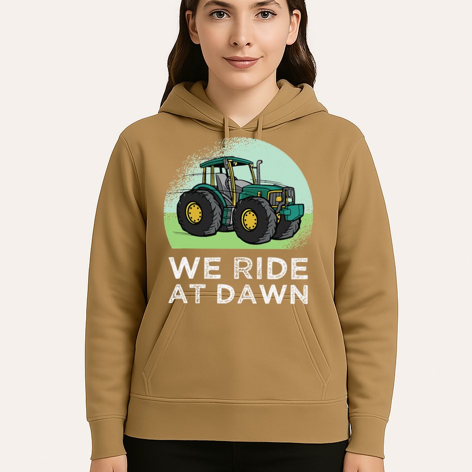 We Ride At Dawn Lawn Mower Lawn Mowing Funny Dad Hoodie