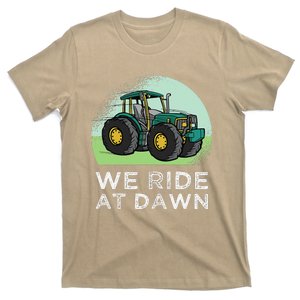 We Ride At Dawn Lawn Mower Lawn Mowing Funny Dad T-Shirt