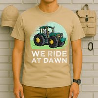 We Ride At Dawn Lawn Mower Lawn Mowing Funny Dad T-Shirt