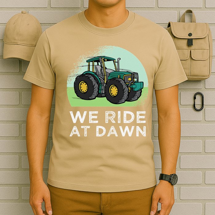 We Ride At Dawn Lawn Mower Lawn Mowing Funny Dad T-Shirt