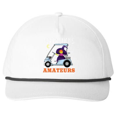 Witch Riding A Golf Cart Funny Halloween Snapback Five-Panel Rope Hat