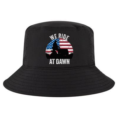 We Ride At Dawn Lawnmower Lawn Mowing Funny Dad Vintage Cool Comfort Performance Bucket Hat