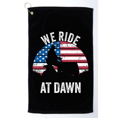 We Ride At Dawn Lawnmower Lawn Mowing Funny Dad Vintage Golf Towel