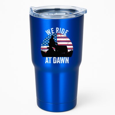 We Ride At Dawn Lawnmower Lawn Mowing Funny Dad Vintage Tumbler