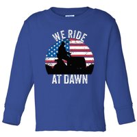 We Ride At Dawn Lawnmower Lawn Mowing Funny Dad Vintage Toddler Long Sleeve Shirt